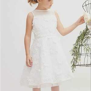 Chasing fireflies white 3D flowers floral dress 8 M